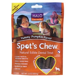Halo, Purely For Pets Spot's Chew Dental Treat Yummy Pumpkin Flavor