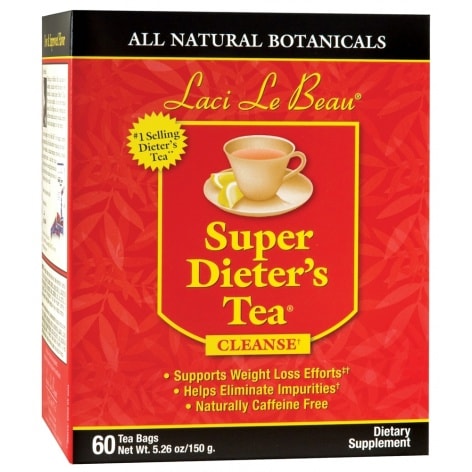 Laci Le Beau Super Dieter's Tea Cleanse Bags, All Natural Botanicals - 60 ea (Pack of 2)