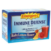 Emergen-C Immune Dernse Formula Flavored Fizzy Drink Mix, Ruby Lemon Honey